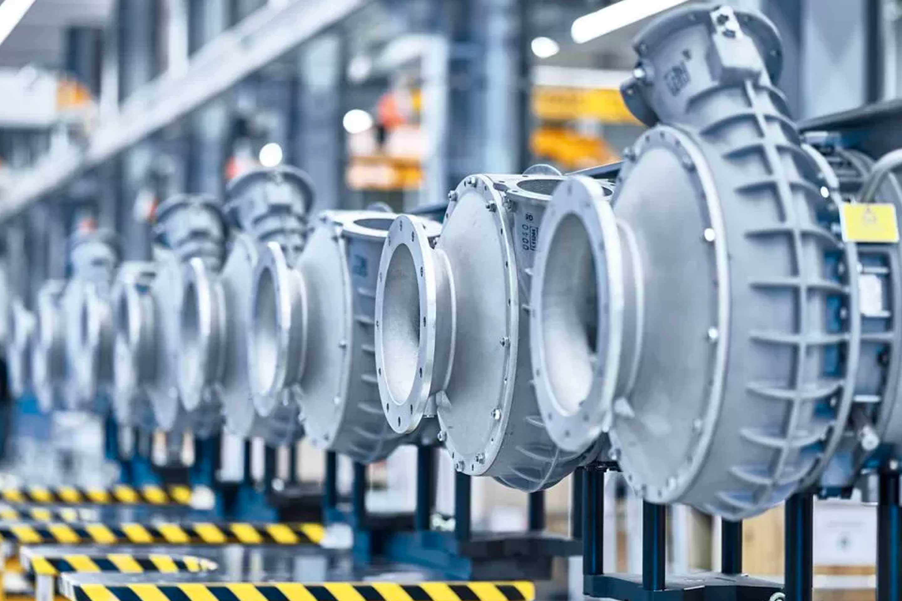 A production line of turbochargers