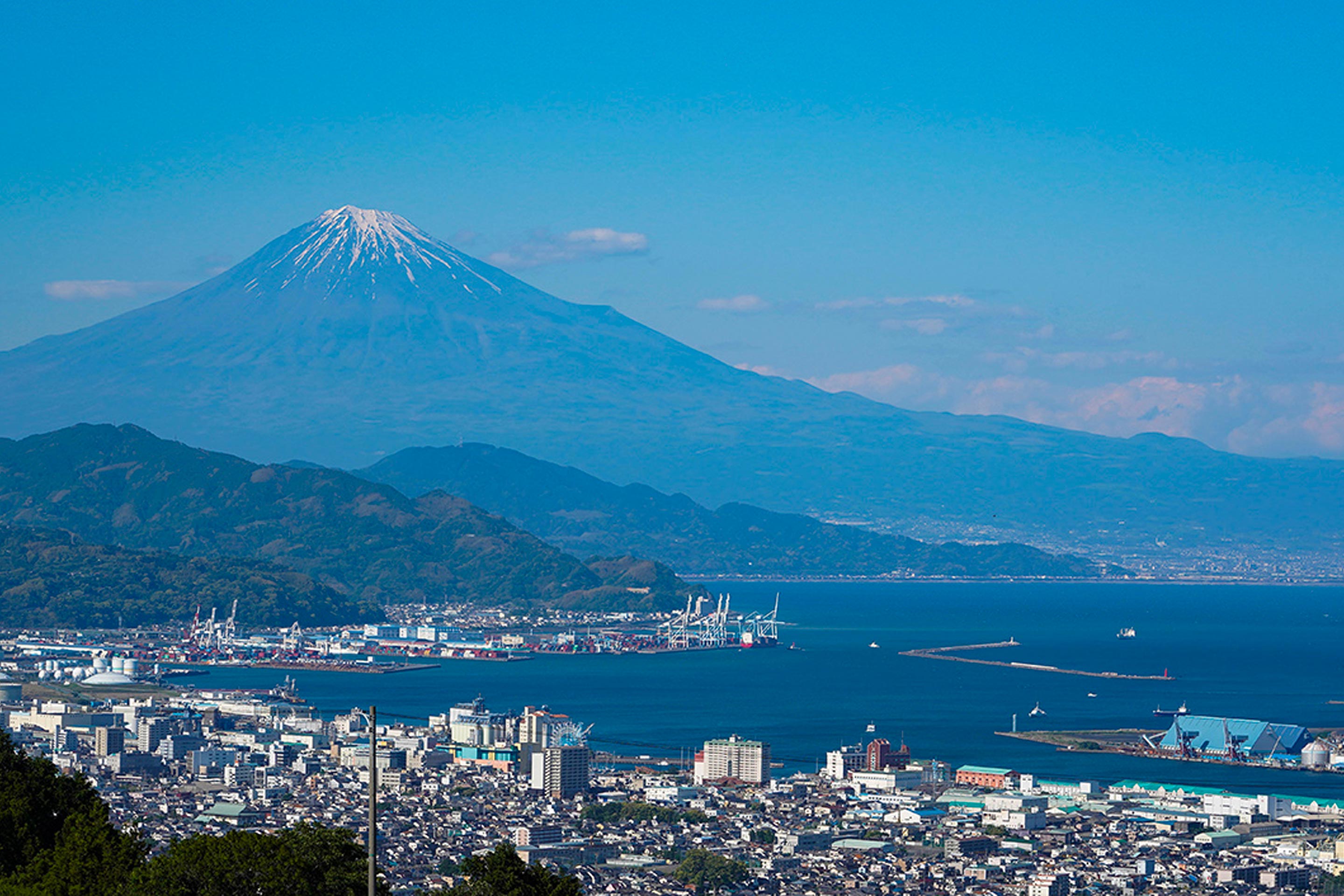 Shimizu Port and Mount Fuji in Japan